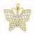14k Gold and Rhodium D/C Butterfly pendant, Stylish Pendants for Necklace