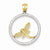 14k Gold and Rhodium D/C Dragonfly Circle Pendant, Pendants for Necklace