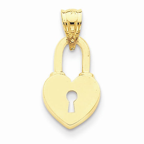 14k Gold Heart Lock Pendant, Pendants for Necklace