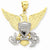 14k Gold Two-tone US Navy Eagle Pendant, Pendants for Necklace