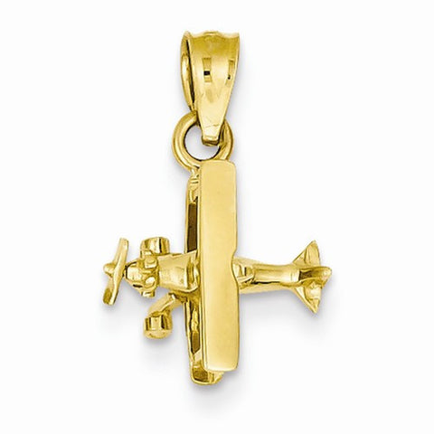 14k Gold Airplane Pendant, Pendants for Necklace