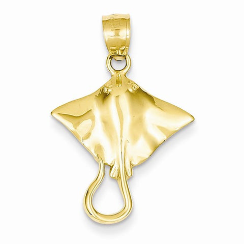 14k Gold Stingray Pendant, Alluring Pendants for Necklace