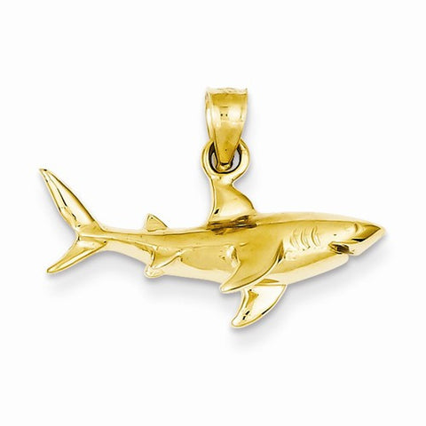 14k Gold Shark pendant, Charm