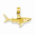 14k Gold Shark pendant, Charm