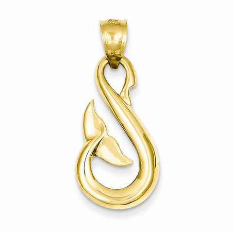 14k Gold Whale Tail pendant, Delightful Pendants for Necklace