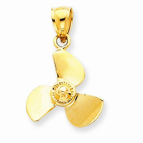 14k Gold Propeller Pendant, Exquisite Pendants for Necklace