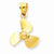 14k Gold Propeller Pendant, Exquisite Pendants for Necklace