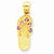 14k Gold February/CZ Birthstone Flip Flop Pendant, Pendants for Necklace