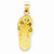 14k Gold August/CZ Birthstone Flip Flop Pendant, Pendants for Necklace