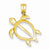 14k Gold Open Turtle pendant, Pendants for Necklace