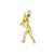 Female Baseball Batter Charm in 14k Gold