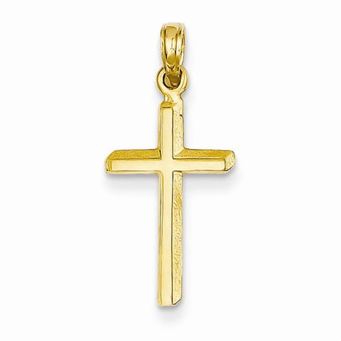 14k Gold Polished Cross Pendant, Charm