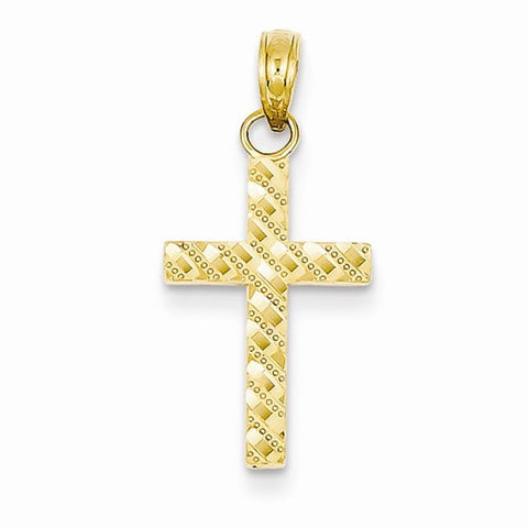 14k Gold Diamond-cut Cross pendant, Adorable Pendants for Necklace