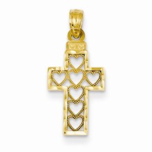 14k Gold Diamond-cut Cross Charm hide-image