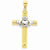 14k Gold Two-tone Claddagh Cross Pendant, Exquisite Pendants for Necklace