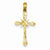 14k Gold Diamond-cut Budded Cross pendant, Fine Pendants for Necklace