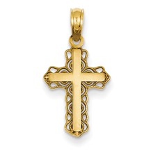 14k Gold Budded Cross Charm hide-image