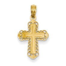 14k Gold Budded Cross Charm hide-image