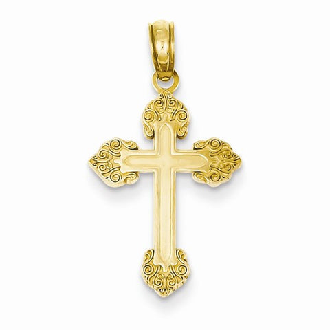 14k Gold Budded Cross pendant, Lovely Pendants for Necklace