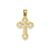 Cut-out Budded Cross Charm in 14k Gold