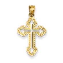 14k Gold Cut-out Budded Cross Charm hide-image