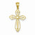 14k Gold Budded Cross Pendant, Stylish Pendants for Necklace