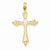 14k Gold Diamond-cut Budded Cross pendant, Classy Pendants for Necklace