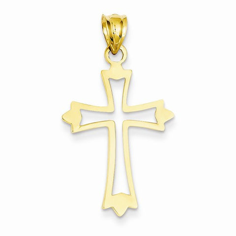 14k Gold Budded Cross pendant, Alluring Pendants for Necklace