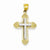 14k Gold Two-tone Fleur De Lis Cross Pendant, Pendants for Necklace