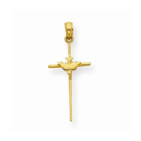 14k Gold Dove Cross pendant, Dazzling Pendants for Necklace