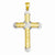 14k Gold and Rhodium Cross Pendant, Pendants for Necklace