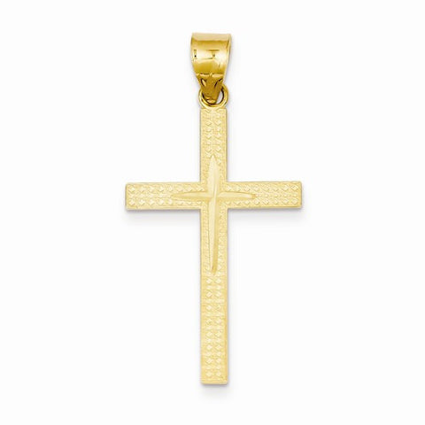 14k Gold Diamond -Cut Latin Cross pendant, Exquisite Pendants for Necklace