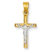 14k Gold Two-tone Hollow Crucifix Charm hide-image