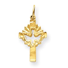 14k Gold Dove Cross Charm hide-image
