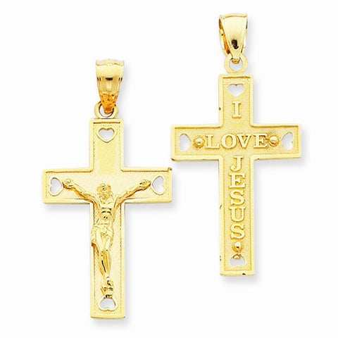 14k Gold Solid Crucifix Pendant, Pendants for Necklace