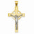 14k Gold Two-tone Diamond-cut Crucifix Pendant, Stylish Pendants for Necklace