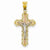 14k Gold Tri-color Diamond-cut Crucifix pendant, Delightful Pendants for Necklace