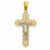 14k Gold Tri-color Diamond-cut Crucifix pendant, Exquisite Pendants for Necklace