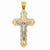 14k Gold Tri-color Diamond-cut Crucifix pendant, Fine Pendants for Necklace