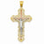 14k Gold Tri-color Diamond-cut Crucifix pendant, Pendants for Necklace