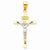 14k Gold Two-tone INRI Crucifix Pendant, Charm