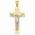 14k Gold Two-tone Diamond-cut Crucifix Pendant, Pretty Pendants for Necklace