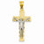 14k Gold Two-tone Diamond-cut Crucifix Pendant, Gorgeous Pendants for Necklace