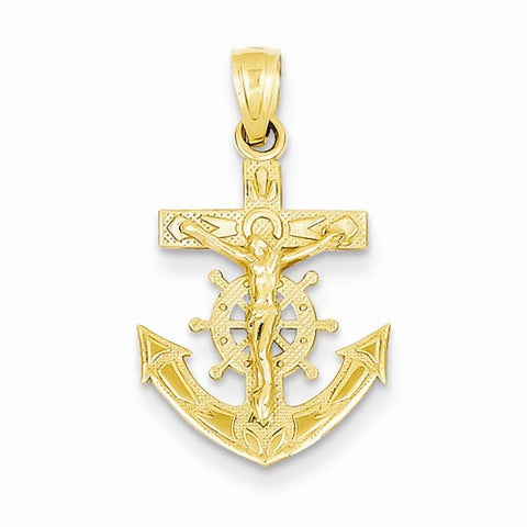 14k Gold Mariners Crucifix Pendant, Pendants for Necklace