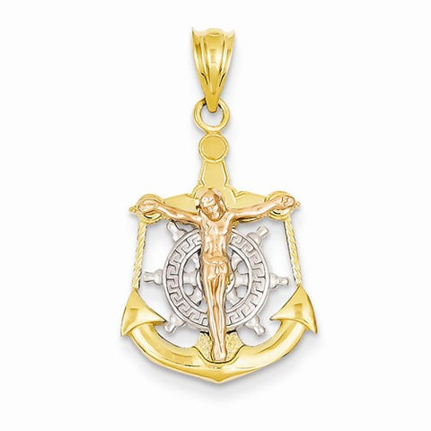 14k Gold Tri-color Mariners Charm