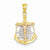 14k Gold Tri-color Mariners Charm