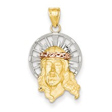 14k Gold Tri-color Diamond-cut Christ Charm hide-image
