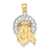 14k Gold Tri-color Diamond-cut Christ Charm hide-image