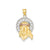 Diamond-cut Christ Charm in 14k Tri-Color Gold