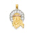 Diamond-cut Christ Charm in 14k Tri-Color Gold